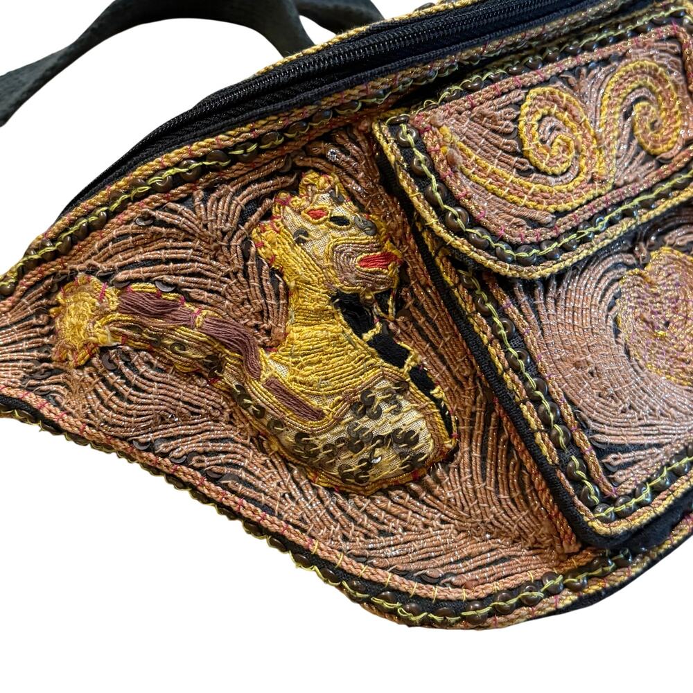 Singha Lion Thai Folklore Beaded Fanny Pack BOHO Handmade - Made in Thailand - Picture 3 of 9
